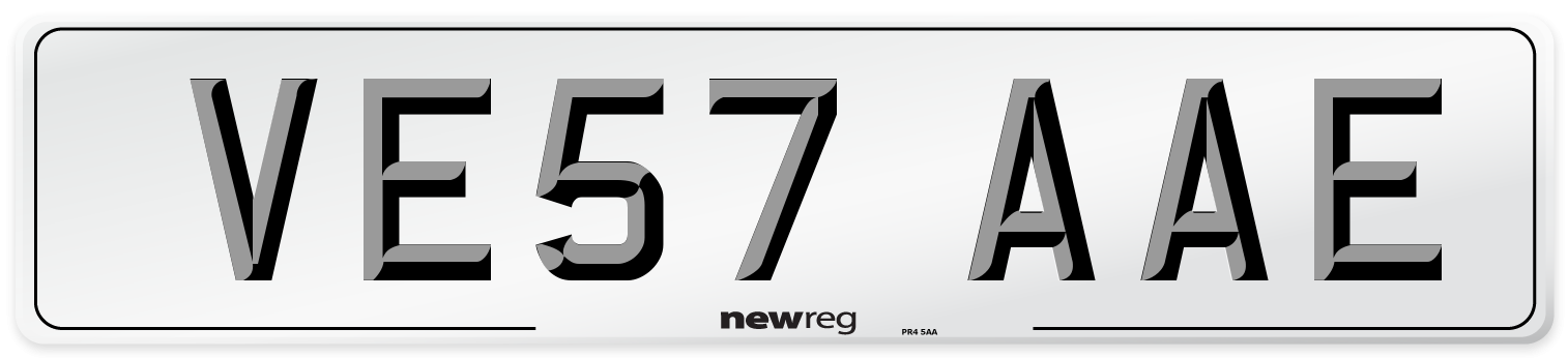 VE57 AAE Number Plate from New Reg